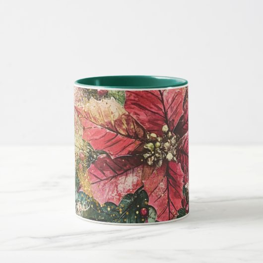 Tasse Christmas Collage Junk Journal Var12 Mok (Midden)