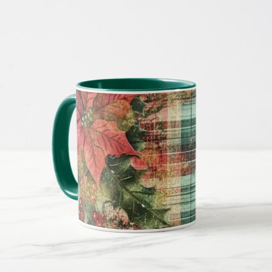 Tasse Christmas Collage Junk Journal Var13 Mok (Voorkant links)