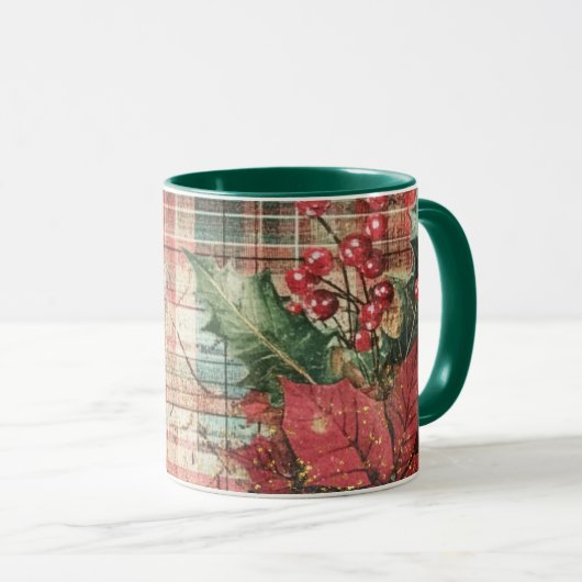 Tasse Christmas Collage Junk Journal Var14 Mok (Voorkant rechts)