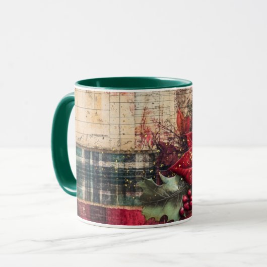 Tasse Christmas Collage Junk Journal Var15 Mok (Voorkant links)