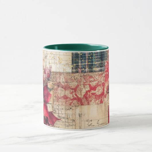 Tasse Christmas Collage Junk Journal Var16 Mok (Midden)