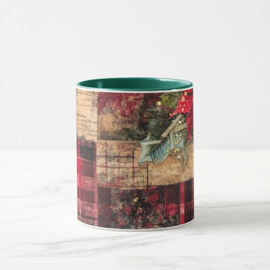 Tasse Christmas Collage Junk Journal Var19 Mok (Midden)
