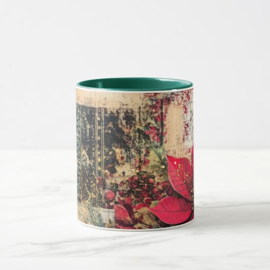 Tasse Christmas Collage Junk Journal Var23 Mok (Midden)