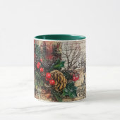 Tasse Christmas Collage Junk Journal Var24 Mok (Midden)