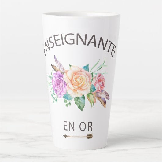 Tasse de café enseignante en latte mok (Voorkant)