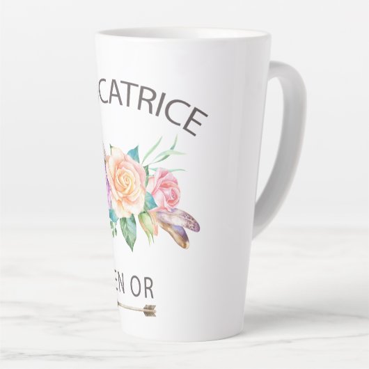 Tasse de café fleurs éducatrice en or latte mok (Rechterhoek)