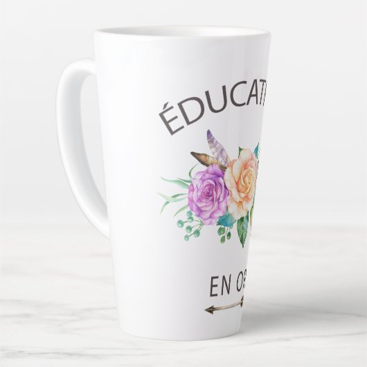 Tasse de café fleurs éducatrice en or latte mok (Linkerhoek)