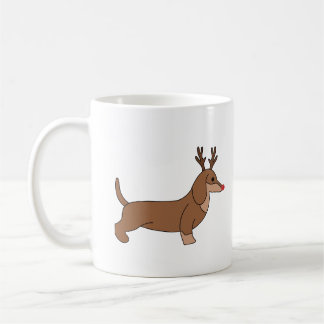Tasse de Noël avec Teckel au Nez Rouge et Bois Koffiemok