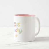 Tasse Get lucky mit Stern Tweekleurige Koffiemok (Voorkant rechts)