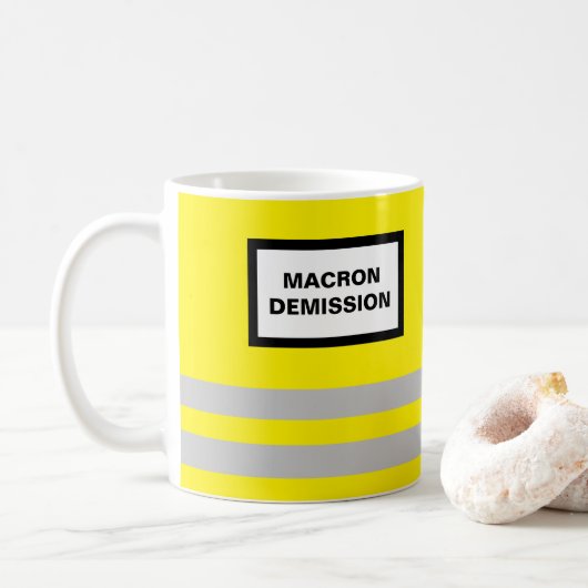 Tasse Gilet Jaune Macron Koffiemok (Met donut)