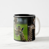 Tasse Giraffen Mutter + Kind Tweekleurige Koffiemok (Voorkant rechts)