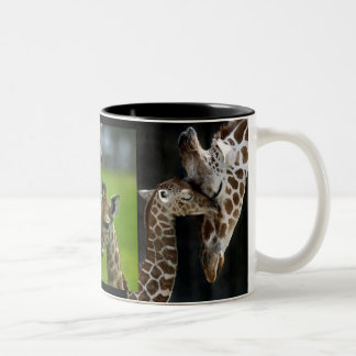 Tasse Giraffen Mutter + Kind Tweekleurige Koffiemok