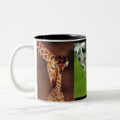 Tasse Giraffen Mutter + Kind Tweekleurige Koffiemok (Links)