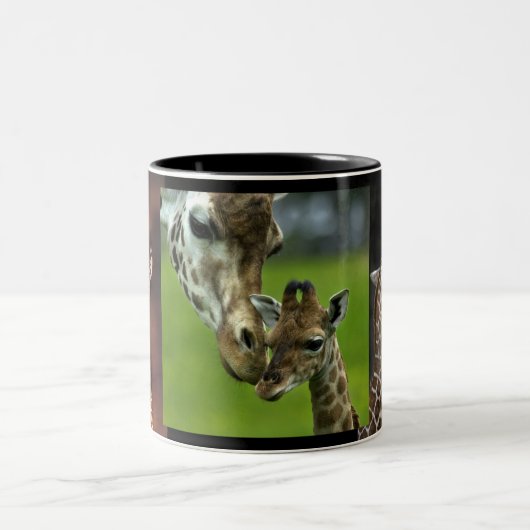 Tasse Giraffen Mutter + Kind Tweekleurige Koffiemok (Center)