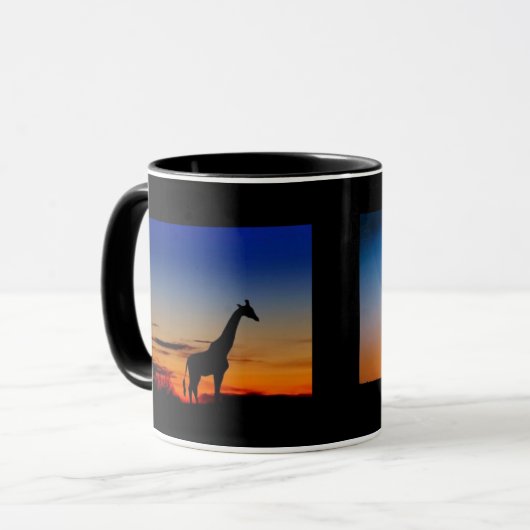 Tasse Giraffen Sonnenuntergang Mok (Voorkant links)