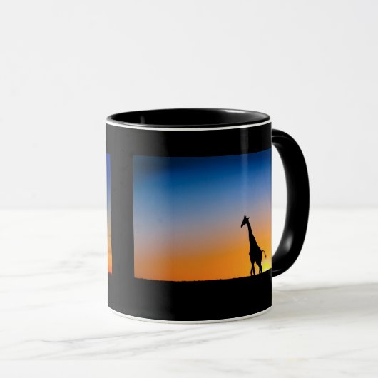 Tasse Giraffen Sonnenuntergang Mok (Voorkant rechts)