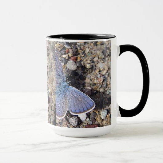 Tasse grosser blauer Schmetterling Mok (Rechts)