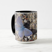 Tasse grosser blauer Schmetterling Mok (Voorkant links)