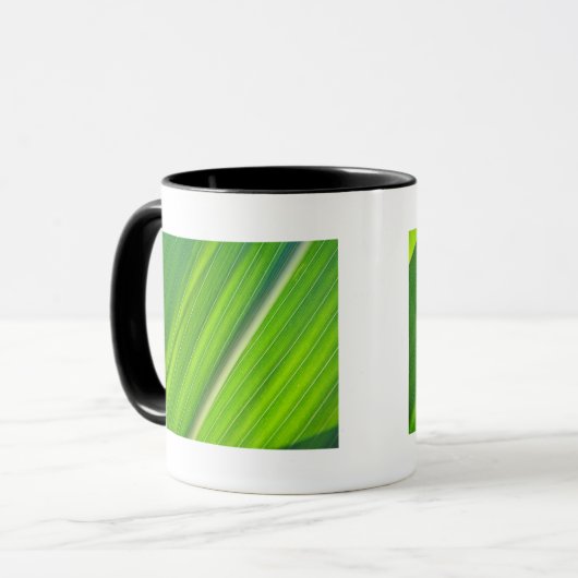 Tasse hellgrünes Maisblattdesign Mok (Voorkant links)