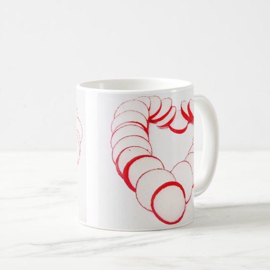 Tasse Herz aus Radieschenscheiben Koffiemok (Voorkant rechts)