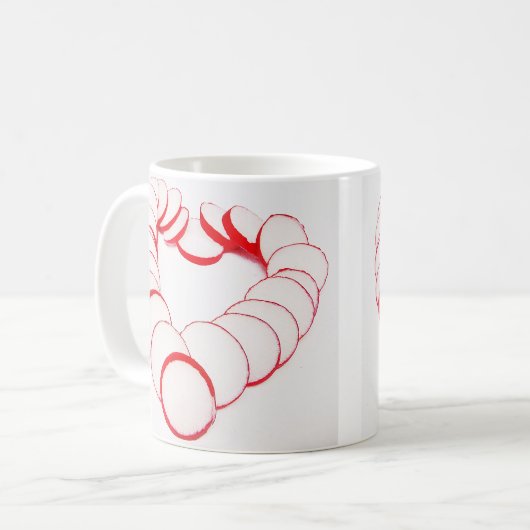 Tasse Herz aus Radieschenscheiben Koffiemok (Voorkant links)