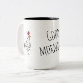 Tasse kippen good morning tweekleurige koffiemok (Voorkant links)