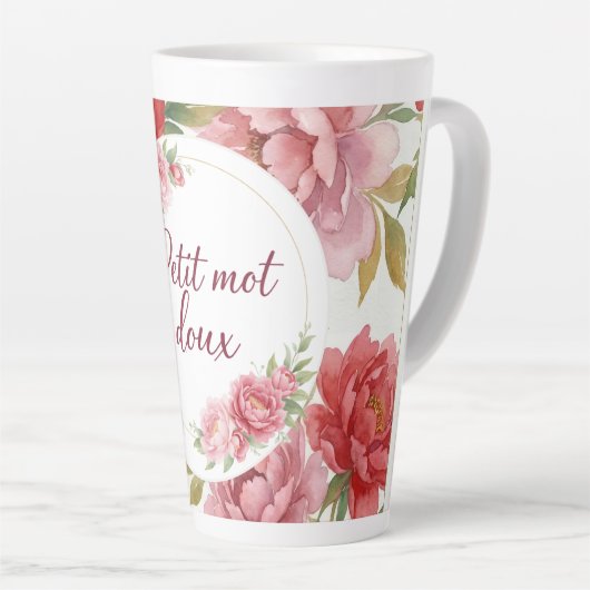 Tasse latte florale Petit mot doux Latte Mok (Rechterhoek)