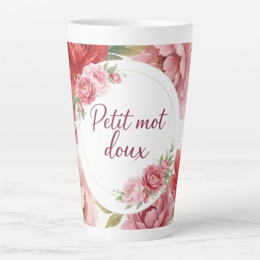Tasse latte florale Petit mot doux Latte Mok (Voorkant)
