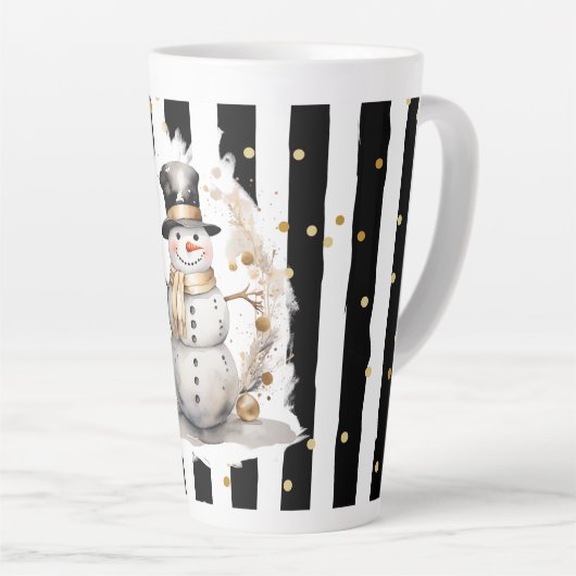 Tasse Latte Groß Snowman and Stripes Var01 Latte Mok (Rechterhoek)