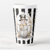 Tasse Latte Groß Snowman and Stripes Var01 Latte Mok (Voorkant)