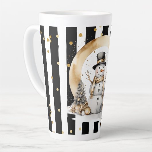 Tasse Latte Groß Snowman and Stripes Var03 Latte Mok (Linkerhoek)
