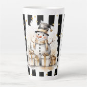 Tasse Latte Groß Snowman and Stripes Var04 Latte Mok (Voorkant)