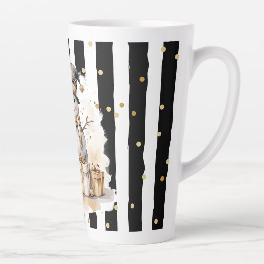 Tasse Latte Groß Snowman and Stripes Var04 Latte Mok (Rechts)