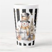 Tasse Latte Groß Snowman and Stripes Var05 Latte Mok (Voorkant)