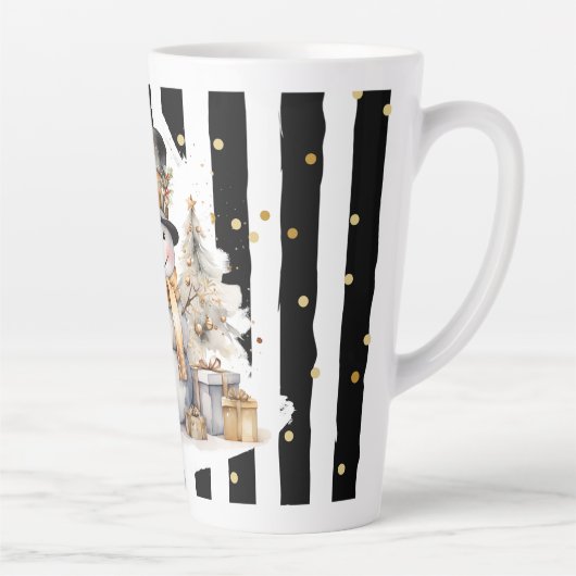 Tasse Latte Groß Snowman and Stripes Var05 Latte Mok (Rechts)