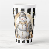 Tasse Latte Groß Snowman and Stripes Var06 Latte Mok (Voorkant)