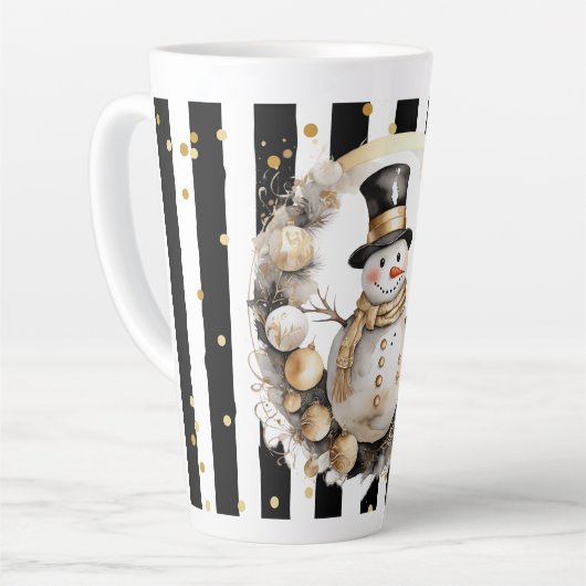 Tasse Latte Groß Snowman and Stripes Var07 Latte Mok (Linkerhoek)