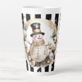 Tasse Latte Groß Snowman and Stripes Var07 Latte Mok (Voorkant)