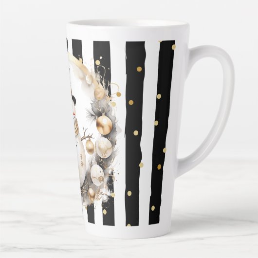 Tasse Latte Groß Snowman and Stripes Var07 Latte Mok (Rechts)