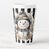 Tasse Latte Groß Snowman and Stripes Var08 Latte Mok (Voorkant)