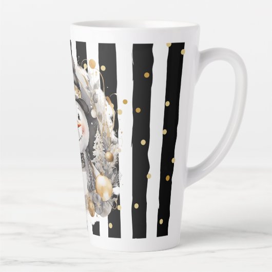 Tasse Latte Groß Snowman and Stripes Var08 Latte Mok (Rechts)