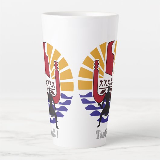 ☕ Tasse Latte Vlag Polynesisch "koffie". Taofe." Latte Mok (Voorkant)