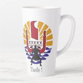 ☕ Tasse Latte Vlag Polynesisch "koffie". Taofe." Latte Mok