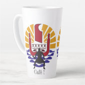 ☕ Tasse Latte Vlag Polynesisch "koffie". Taofe." Mok (Linkerhoek)