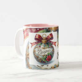 Tasse Merry Christmas Tweekleurige Koffiemok