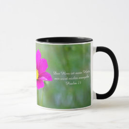 Tasse mit Cosmea-Blüte und Psalm Mok