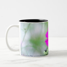 Tasse mit Cosmea-Blüte und Psalm Tweekleurige Koffiemok