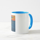 Tasse mit Delfinmotiv im kubistischen Stil Mok (Voorkant rechts)