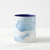 Tasse mit hellblauen Wolkendesign 350ml Mok (Midden)