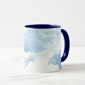 Tasse mit hellblauen Wolkendesign 350ml Mok (Voorkant rechts)